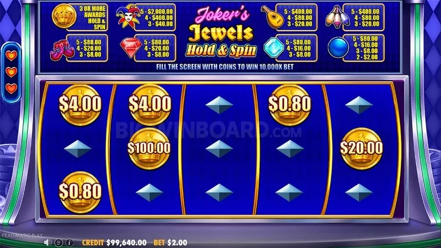 A row of vibrant slot machines with flashing lights and winning symbols